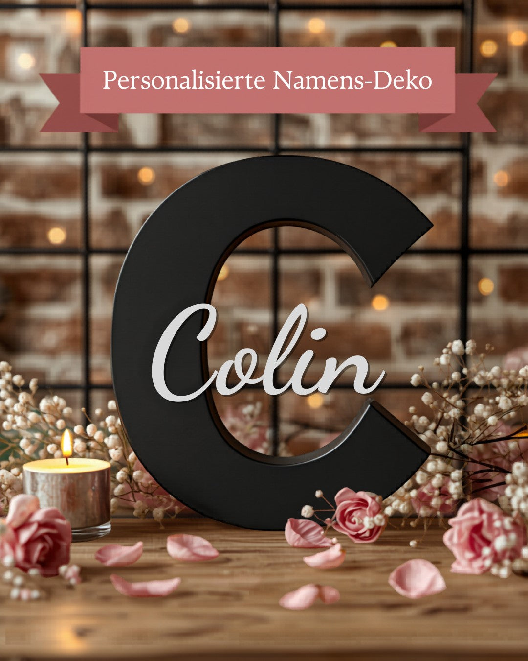 Personalisierte Namens-Deko Buchstabe C mit Colin Nahaufnahme