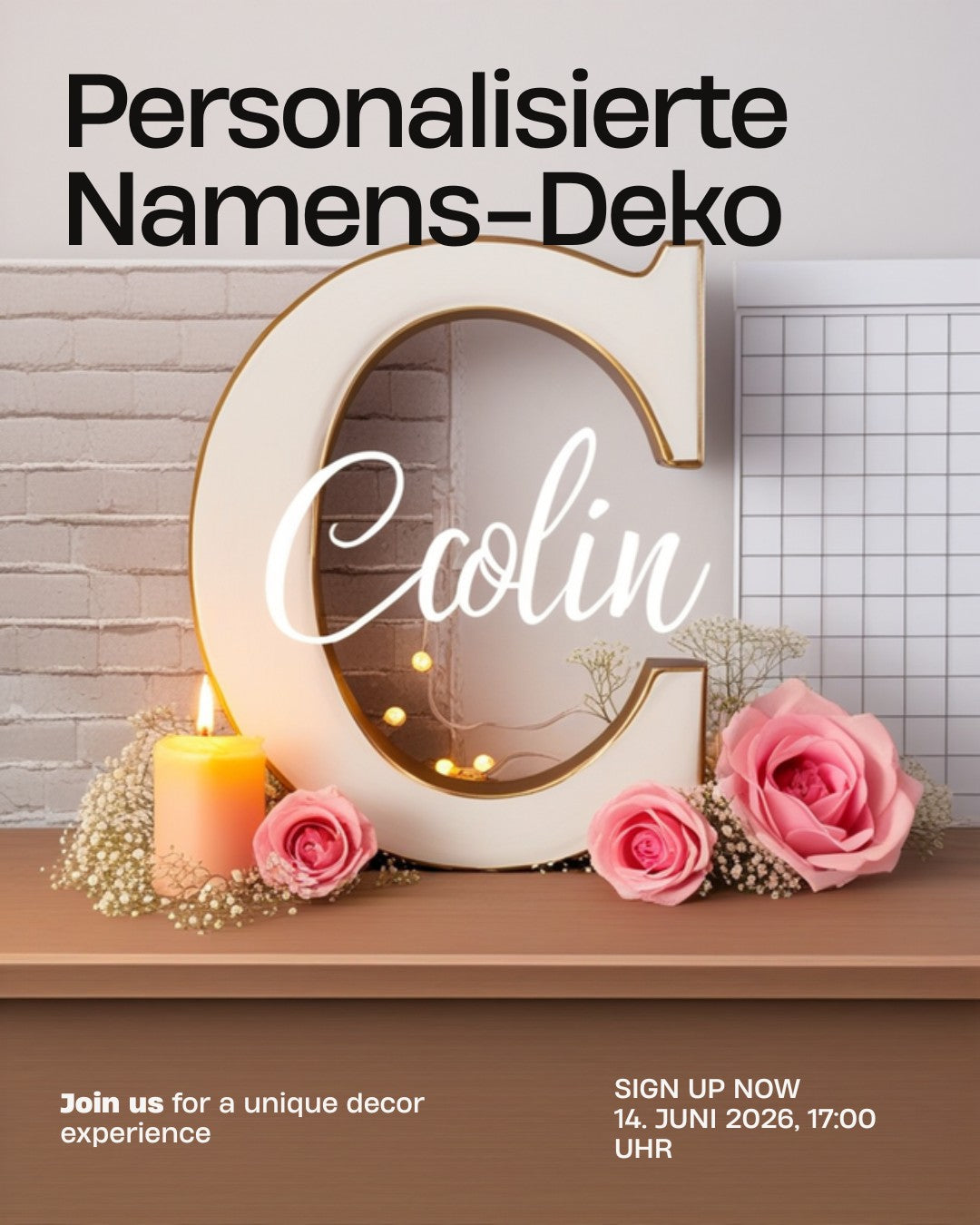 Personalisierte Namens-Deko Buchstabe C mit Colin